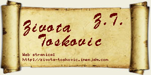 Života Tošković vizit kartica